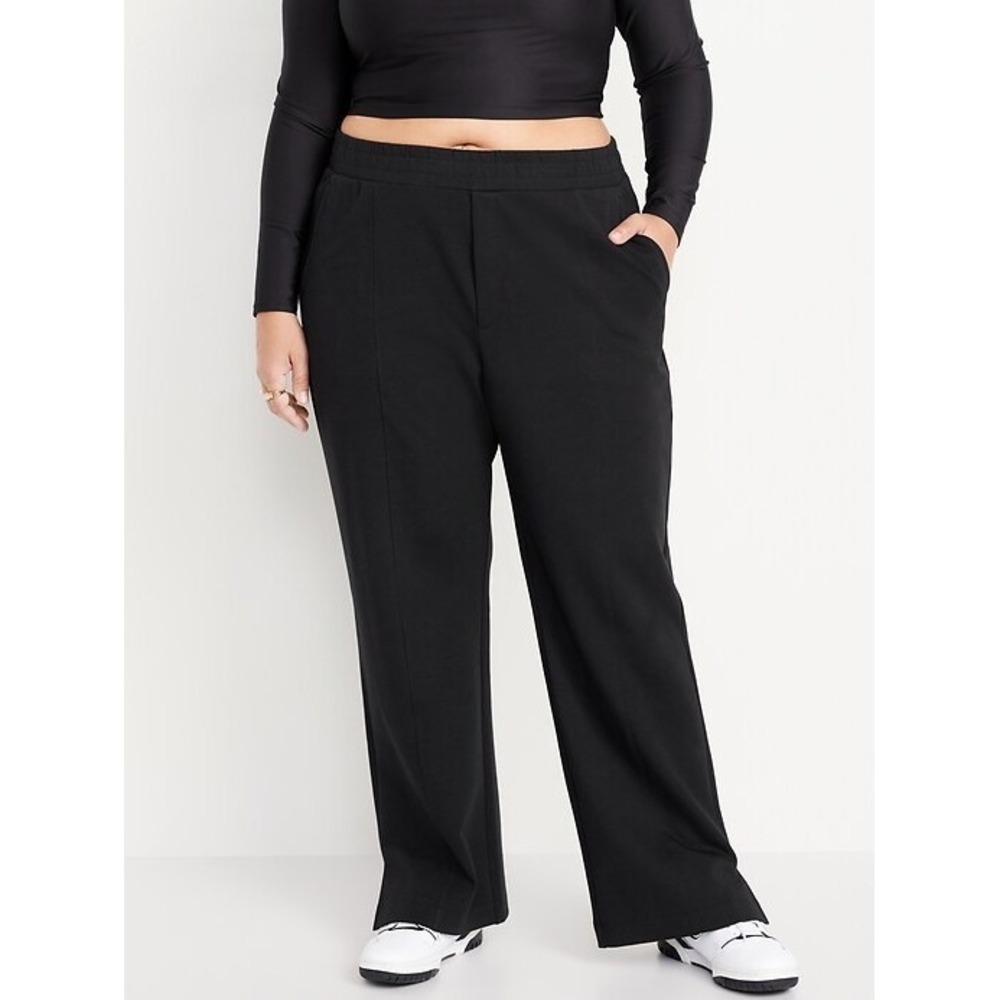Old Navy Active Dynamic Fleece Wide Leg Pants High Rise Black Size XL Pockets - Picture 7 of 7